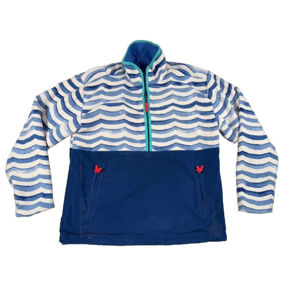 Chubbies Reversable Jacket Men's 2XL Blue Pullover Button‎ Snap Fleece Anorak